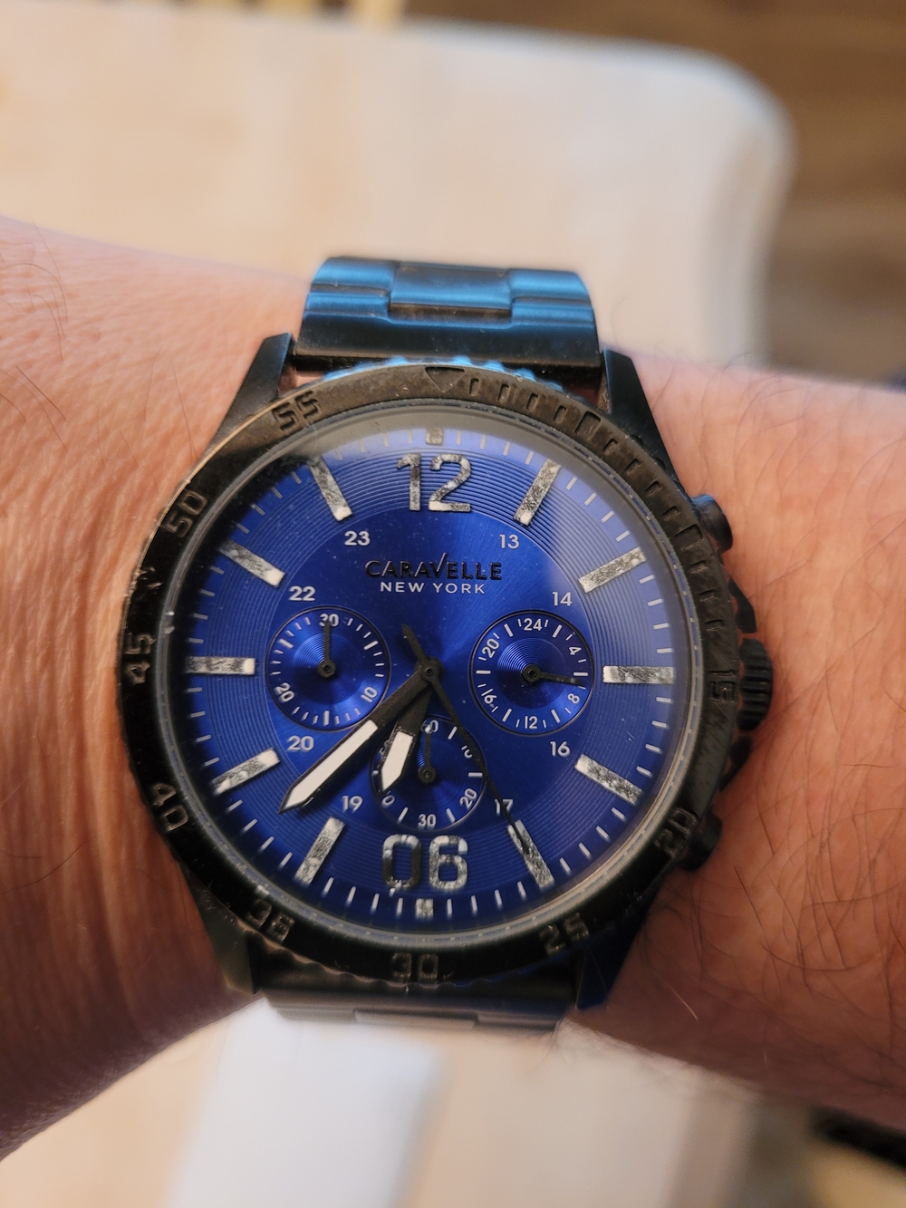Men's Blue Dial Caravelle Watch
